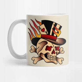 Flaming Top Hat Skull Mug